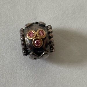 Retired MOM Pandora Silver and Pink Charm 14k accents